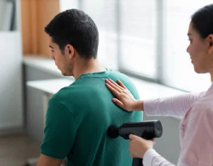 active release therapy therapist applying pressure movement